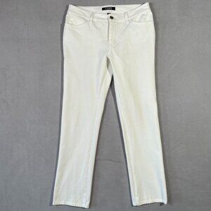 Chaps Straight Leg Jeans Size 6P White Cotton Stretch Denim